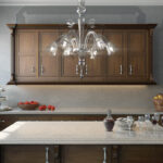 Traditional L-Shape kitchen with island in Caesarstone 6131 Bianco Drift | 1833