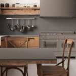 Kitchen with Caesarstone 1003 Raindream worktops and splashback