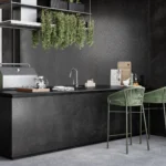 Caesarstone porcelain 311 Graphite Metal kitchen