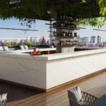 Caesarstone Porcelain 535 Goldesse outdoor kitchen